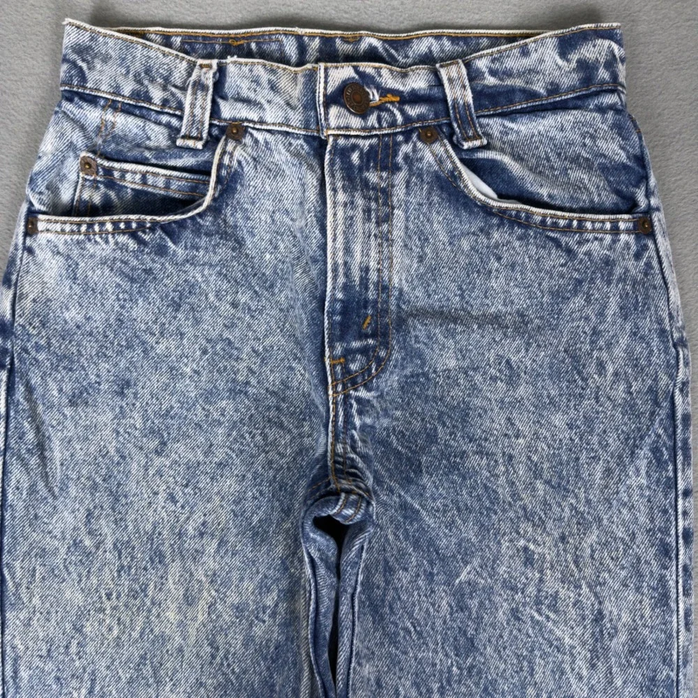 Vintage 80s Levis Student Fit Orange Tab Acid Wash‎ Jeans USA Made W26 L30
